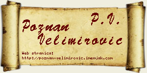 Poznan Velimirović vizit kartica